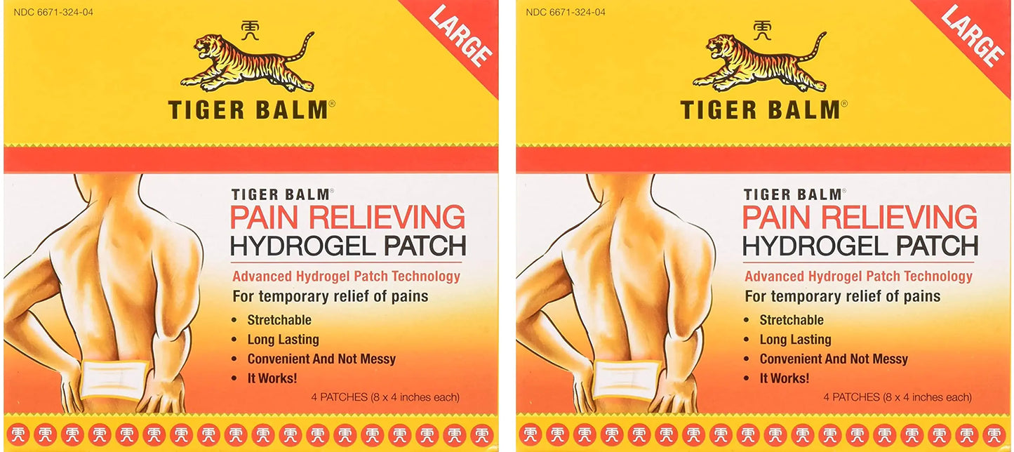 Tiger Balm Pain Relieving Patch Large 4 Each 4 Count Pack of 2